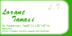 lorant tamasi business card